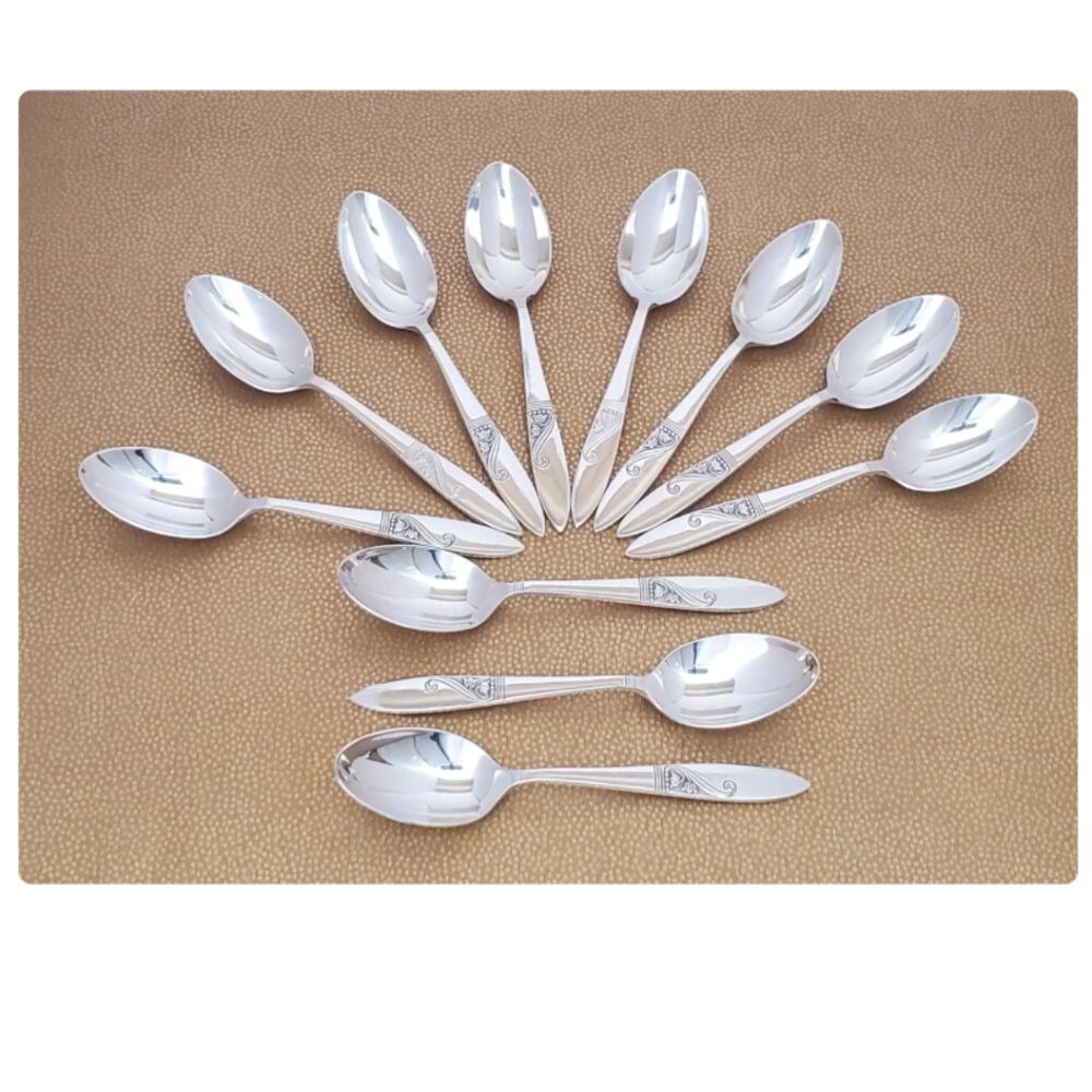 Vintage Elkington “Ophelia” Silverplate Demitasse Coffee/Tea Spoons – Set of 11